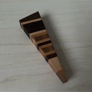 Stacked Mixed Wood Geometric Doorstop